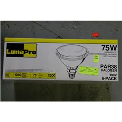 LUMAPRO CASE OF 6 75W HALOGEN LIGHTS