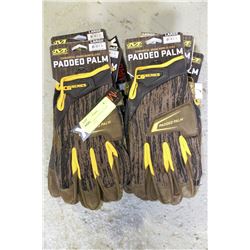 LOT OF 3 LARGE PADDED PALM WORK GLOVE