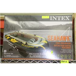 SEAHAWK 4 PERSON BOAT WITH OARS & PUMP
