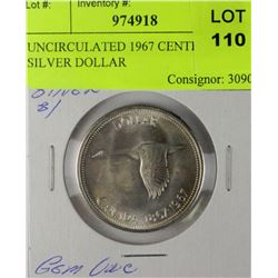 UNCIRCULATED 1967 CENTENNIAL SILVER DOLLAR