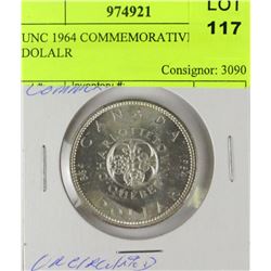 UNC 1964 COMMEMORATIVE SILVER DOLLAR