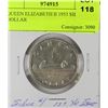 Image 1 : QUEEN ELIZABETH II 1953 SILVER DOLLAR
