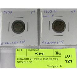 EDWARD VII 1902 & 1903 SILVER NICKELS X2