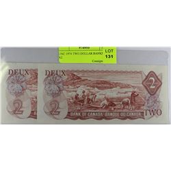 UNC 1974 TWO DOLLAR BANKNOTES X2