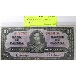 1937 TEN DOLLAR BANKNOTE