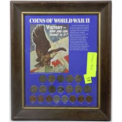 FRAMED COINS OF WORLD WAR II