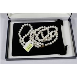 10K YELLOW GOLD 16"DOUBLE STRAND OF PEARLS