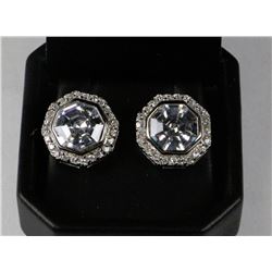 STERLING .925 SILVER EARRINGS WITH CUBIC STONES