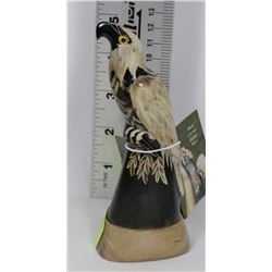 HAND CARVED BUFFALO HORN HAWK