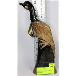 LARGE HAND CARVED BUFFALO HORN BIRD