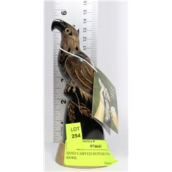 HAND CARVED BUFFALO HORN HAWK