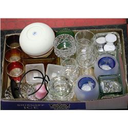 FLAT OF MIXED PARTYLITE CANDLEHOLDERS & OTHER
