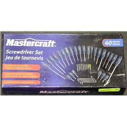 NEW MASTERCRAFT 40-PC SCREWDRIVER SET