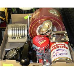 LARGE BOX OF VINTAGE COLLECTIBLES INCL