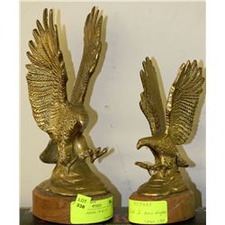 2 BRASS EAGLES - 10" & 7.5"