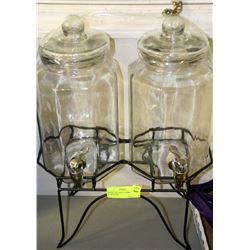 DOUBLE BEVERAGE DISPENSER SET WITH STAND