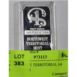 NORTHWEST TERRITORIAL 1oz SILVER BAR