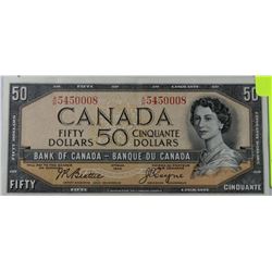 1954 CANADIAN 50 DOLLAR BANKNOTE