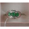Image 1 : #54-NATURAL EMERALD &CZ .925 RING SIZE 7