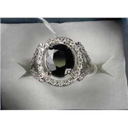 #59-NATURAL EMERALD,RUBY .925 RING SIZE 8