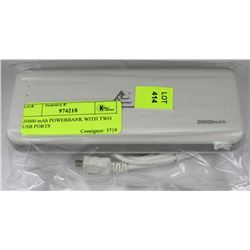 20000 mAh POWERBANK WITH TWO USB PORTS