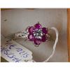 Image 1 : #46-NATURAL RUBY AND CZ .925 RING SIZE 7.5