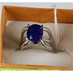 #38-NATURAL BLUE SAPPHIRE .925 SILVER SIZE 8