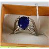 Image 1 : #38-NATURAL BLUE SAPPHIRE .925 SILVER SIZE 8