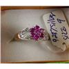 Image 1 : #50-NATURAL RUBY AND CZ .925 RING SIZE 9