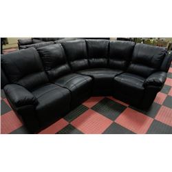 NEW BLACK LEATHER RECLINING SECTIONAL