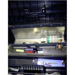 MASTERCRAFT PLASTIC/METAL TOOL BOX WITH CONTENTS