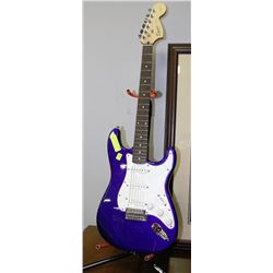FENDER STRAT SQUIRE GUITAR WITH STAND