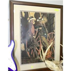 DUCKS UNLIMITED FRAMED COWBOY PICTURE