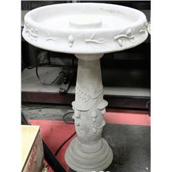 CONCRETE MUSHROOM BIRDBATH - 16"W X 23"H