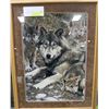 Image 1 : CARL BRENDERS DEN MOTHER WOLF FAMILY FRAMED PRINT