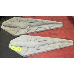 PAIR OF CONCRETE ALLIGATORS