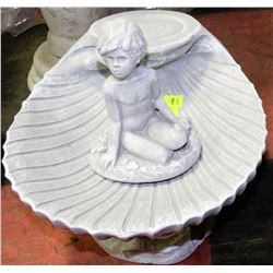 CONCRETE CHERUB BIRD BATH - 14"