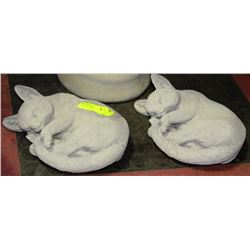 PAIR OF CONCRETE SLEEPING CATS