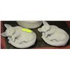 Image 1 : PAIR OF CONCRETE SLEEPING CATS