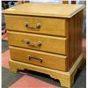 Image 1 : WOOD 3 DRAWER NIGHT STAND