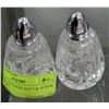 Image 1 : PAIR OF CRYSTAL SALT AND PEPPER SHAKERS X4