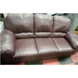 WINE RED LEATHER SOFA