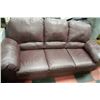 Image 1 : WINE RED LEATHER SOFA