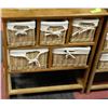 Image 1 : WICKER STORAGE SHELF W/5 BASKETS