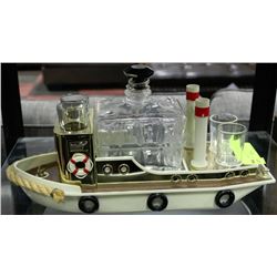 VINTAGE MUSICAL TUGBOAT LIQUOR DECANTER