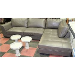 NEW GREY LEATHERETTE L SHAPE SECTIONAL
