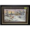 Image 1 : FRAMED WINTER SCENE PICTURE