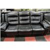 Image 2 : NEW BLAKE BLACK LEATHERETTE RECLINIG SOFA AND LOVE