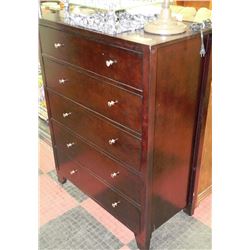 ROSEWOOD 5 DRAWER DRESSER W/EASY SLIDE