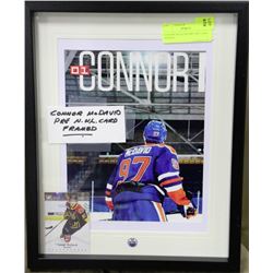 CONNOR MCDAVID PRE NHL CARD FRAMED